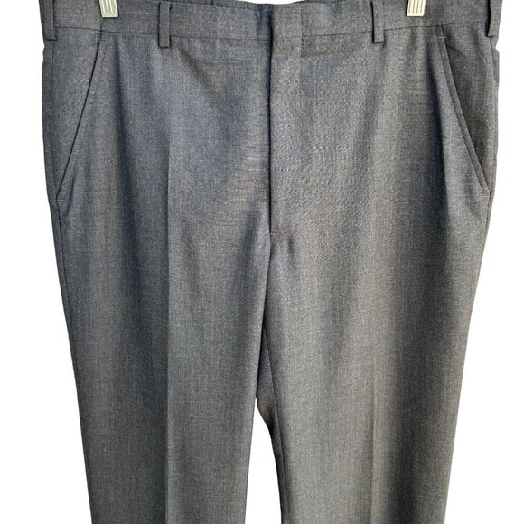 Hart Schaffner & Marx Viracle Vintage Gray Wool Mens Flat Front Dress Pant 38x32 - Picture 2 of 7